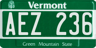 VT license plate AEZ236