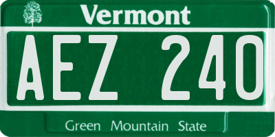 VT license plate AEZ240