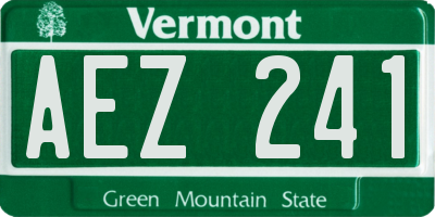 VT license plate AEZ241