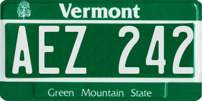 VT license plate AEZ242