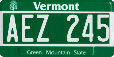 VT license plate AEZ245
