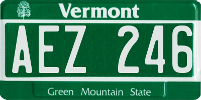 VT license plate AEZ246