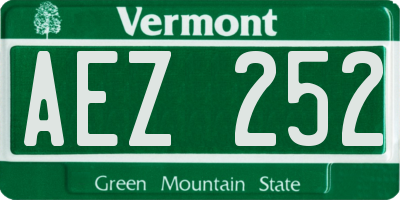 VT license plate AEZ252
