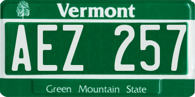 VT license plate AEZ257