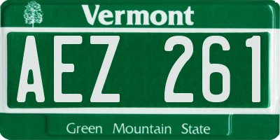 VT license plate AEZ261