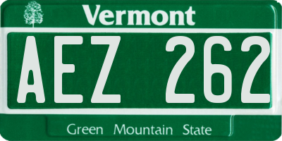 VT license plate AEZ262