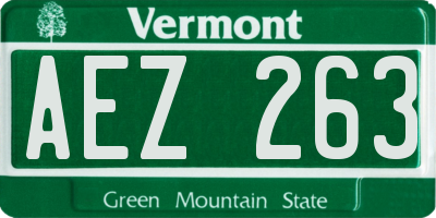 VT license plate AEZ263