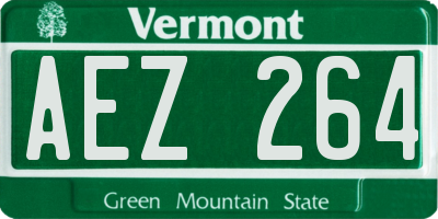 VT license plate AEZ264