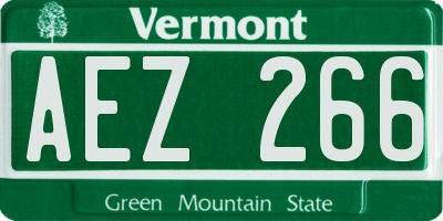 VT license plate AEZ266