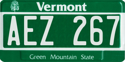 VT license plate AEZ267