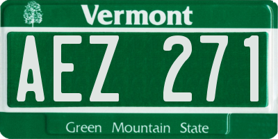 VT license plate AEZ271