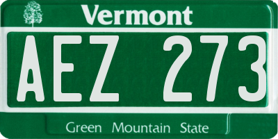 VT license plate AEZ273