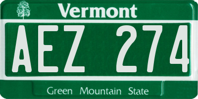 VT license plate AEZ274