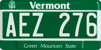 VT license plate AEZ276