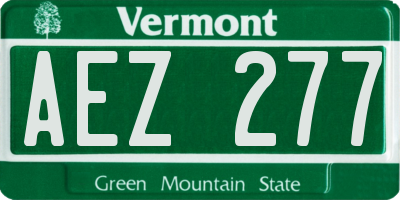 VT license plate AEZ277