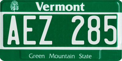 VT license plate AEZ285