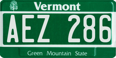 VT license plate AEZ286
