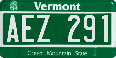 VT license plate AEZ291