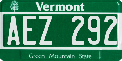 VT license plate AEZ292