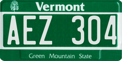 VT license plate AEZ304