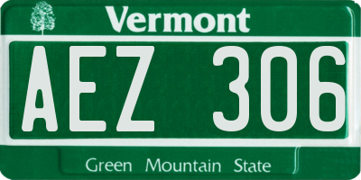 VT license plate AEZ306