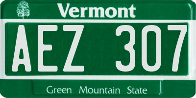 VT license plate AEZ307