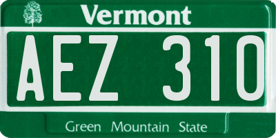 VT license plate AEZ310