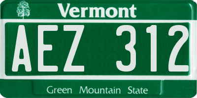 VT license plate AEZ312