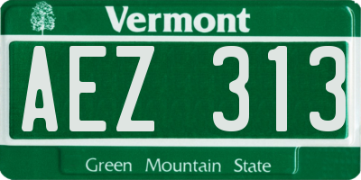 VT license plate AEZ313