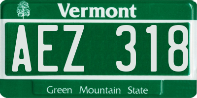 VT license plate AEZ318