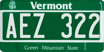 VT license plate AEZ322