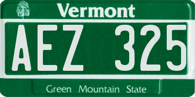 VT license plate AEZ325
