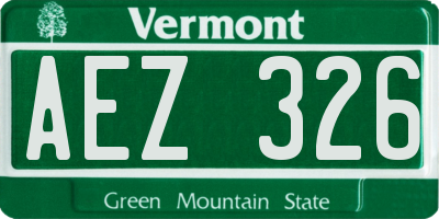VT license plate AEZ326