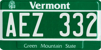 VT license plate AEZ332