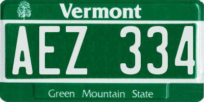 VT license plate AEZ334
