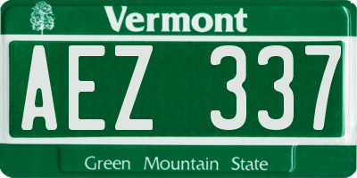 VT license plate AEZ337