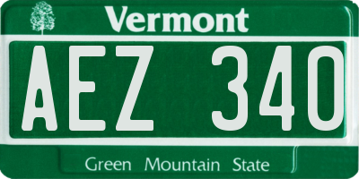 VT license plate AEZ340