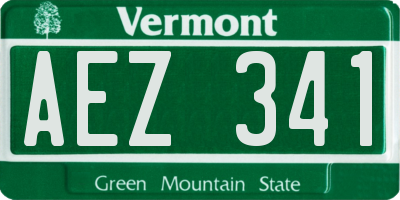 VT license plate AEZ341