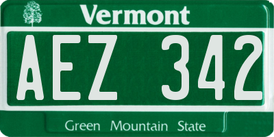 VT license plate AEZ342