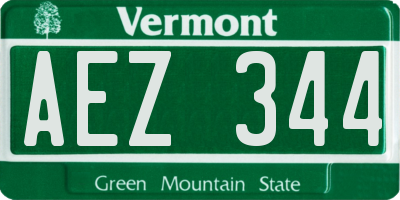 VT license plate AEZ344