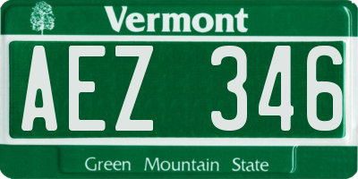VT license plate AEZ346
