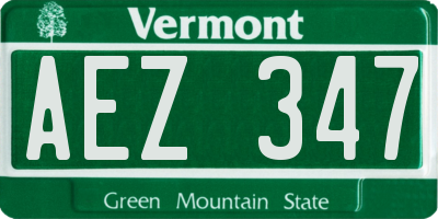 VT license plate AEZ347