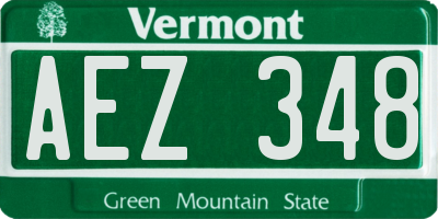 VT license plate AEZ348
