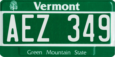 VT license plate AEZ349