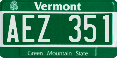 VT license plate AEZ351