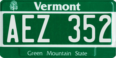 VT license plate AEZ352