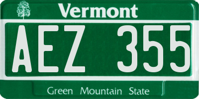 VT license plate AEZ355