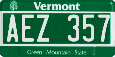 VT license plate AEZ357