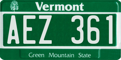VT license plate AEZ361