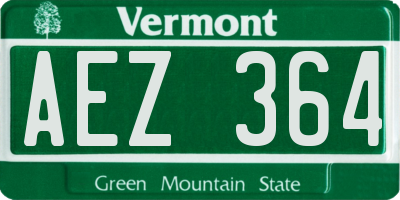 VT license plate AEZ364